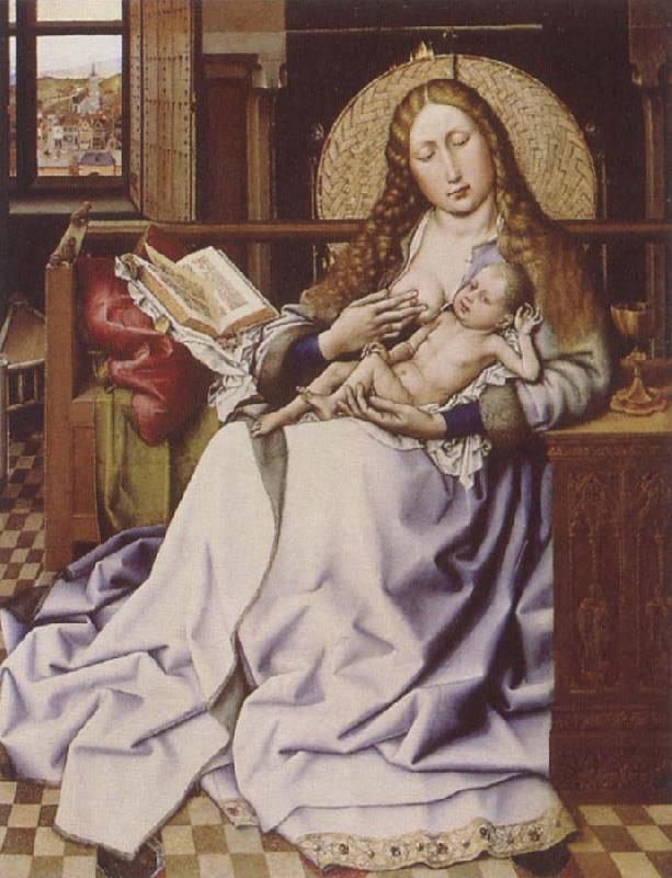 Robert Campin Virgin and Child Befroe a Firescreen Germany oil painting art